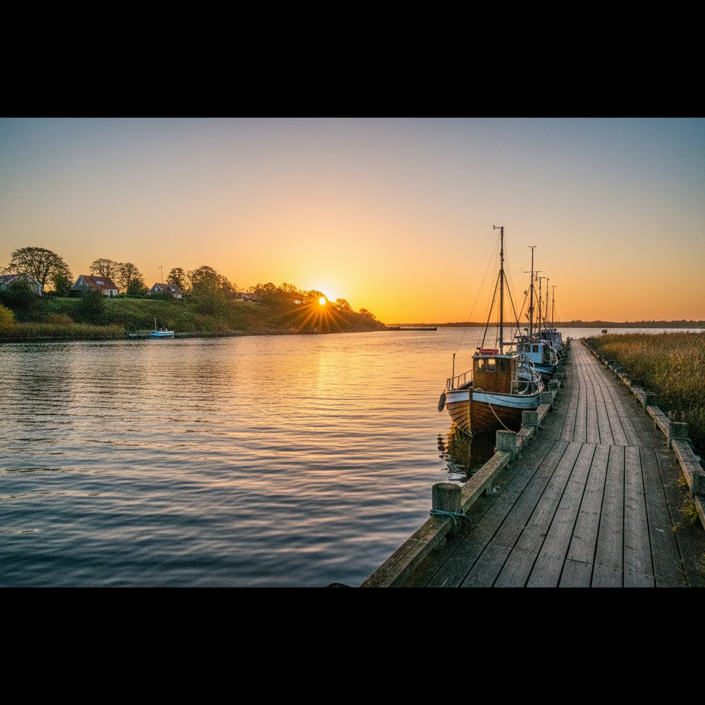 Der Kerteminde Fjord bei Sonnenuntergang