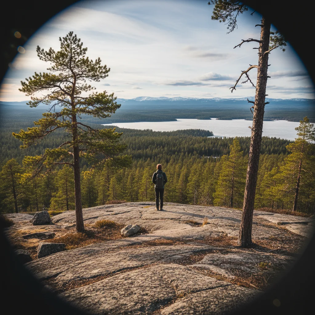 Panoramablick vom Ukko-Koli über den Pielinen See und die Waldlandschaft