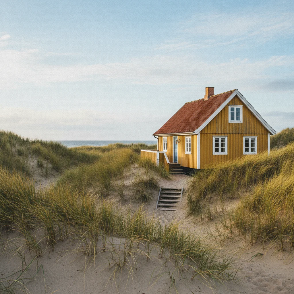 Typisches dänisches Ferienhaus in den Dünen