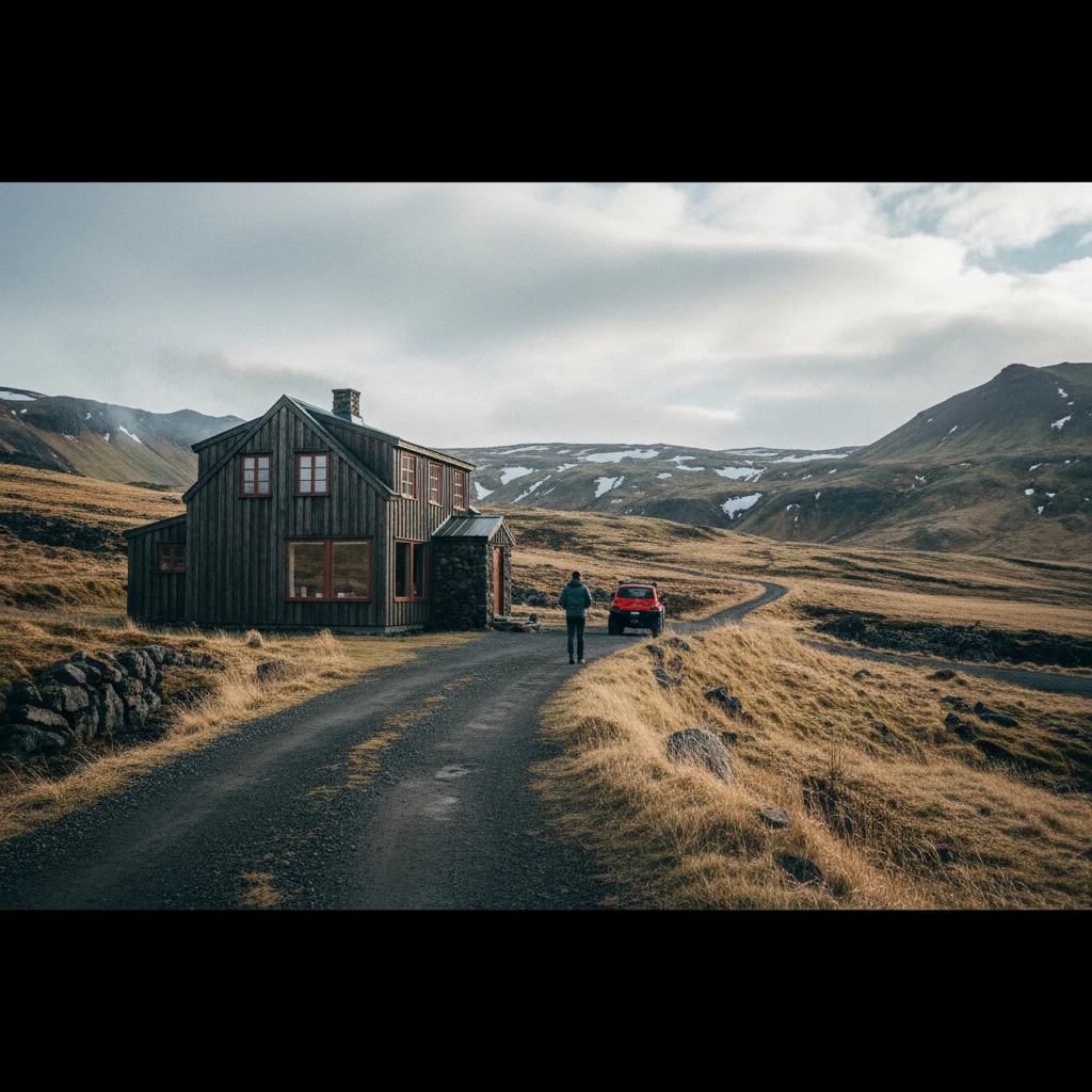 Gemütliches Gästehaus in der isländischen Landschaft
