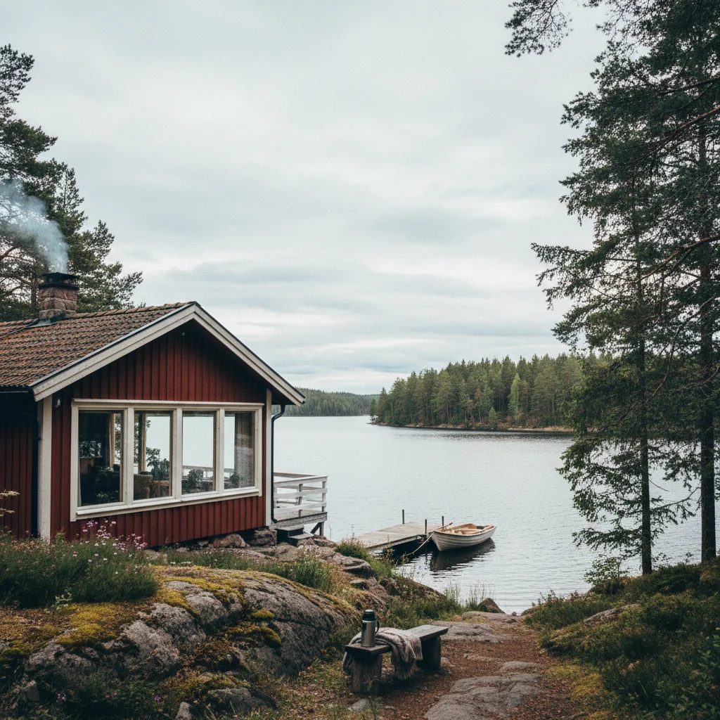 Gemütliches skandinavisches Ferienhaus am See