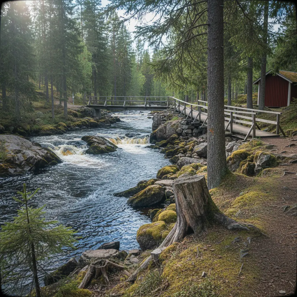 Die kaiserliche Fischerhütte Langinkoski am Fluss Kymijoki