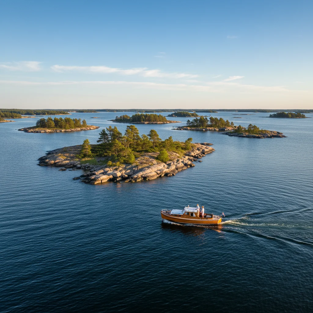 Schärenlandschaft vor Kotka im Finnischen Meerbusen