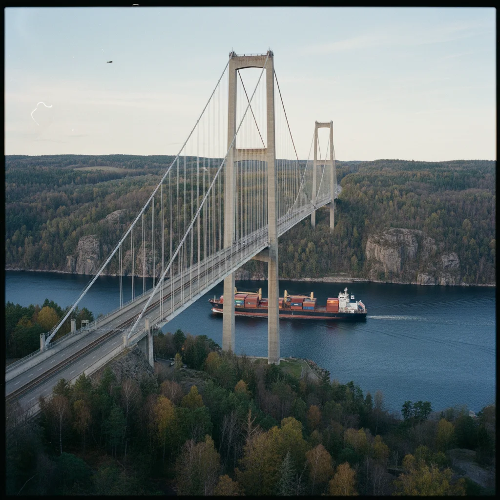 Höga Kusten Brücke über den Ångermanälven bei Kramfors