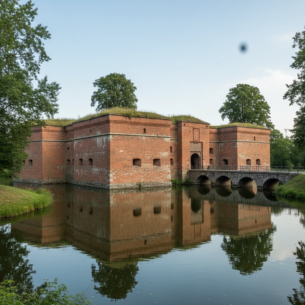 Die Zitadelle von Landskrona mit Wassergraben und historischen Mauern