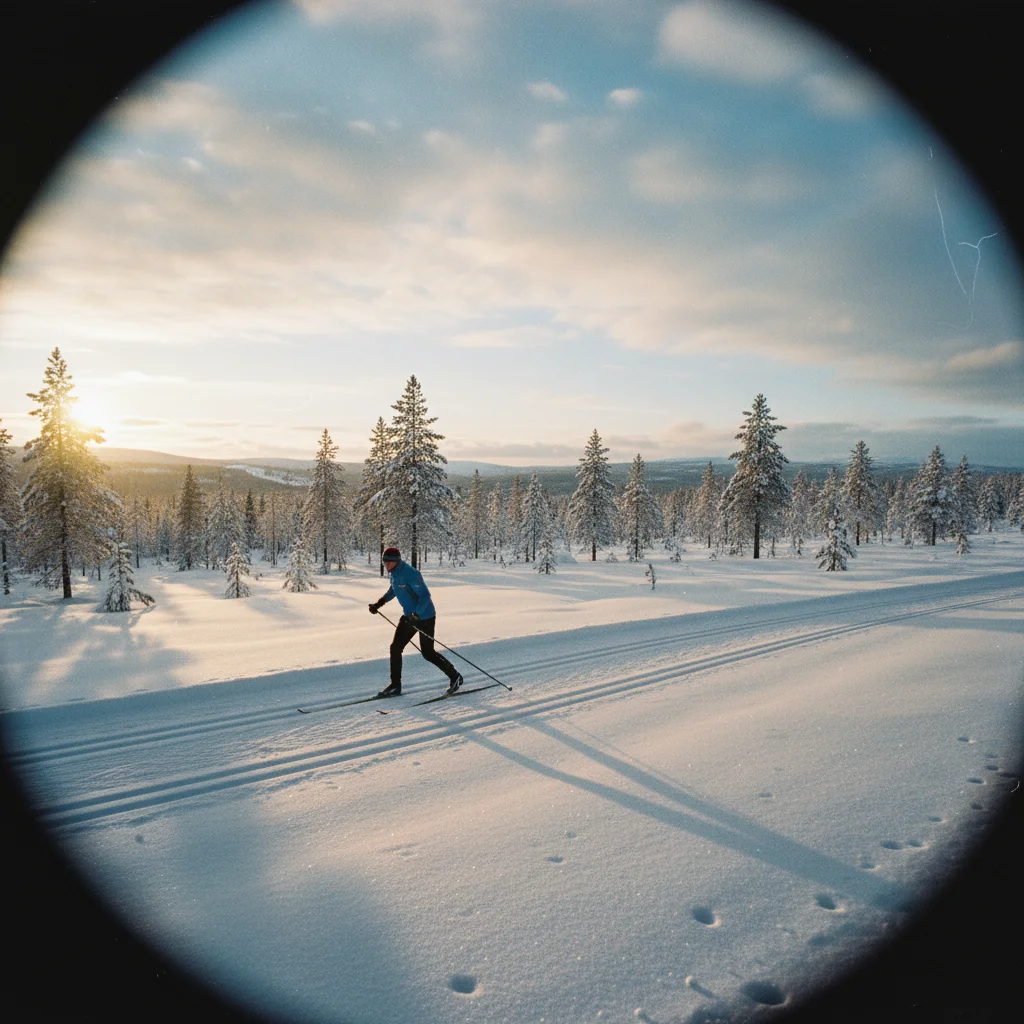 Langlaeufer auf einer Loipe bei Lillehammer