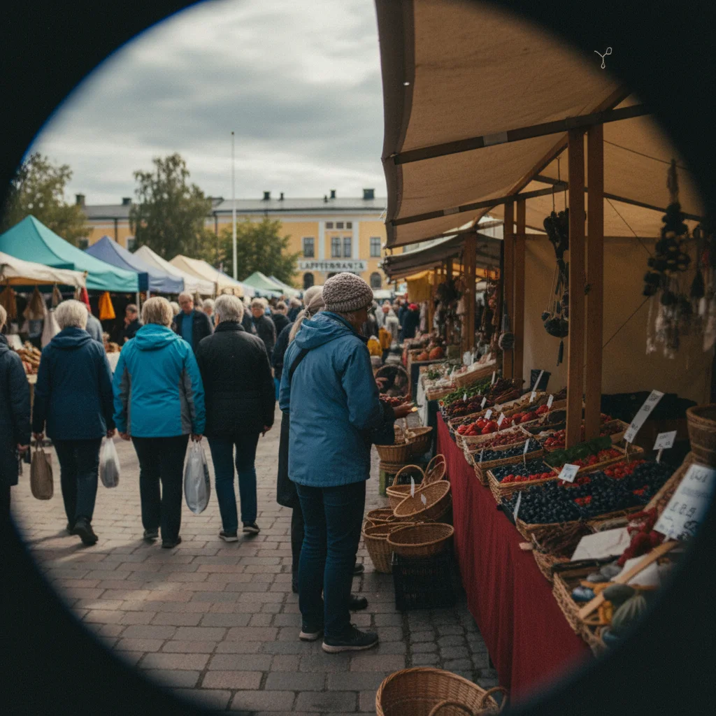 Marktplatz in Lappeenranta mit lokalen Spezialitäten