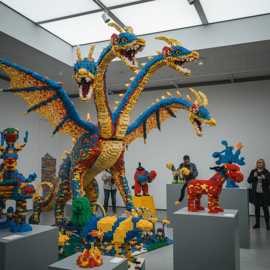 Kunstwerke in der Masterpiece Gallery im LEGO House