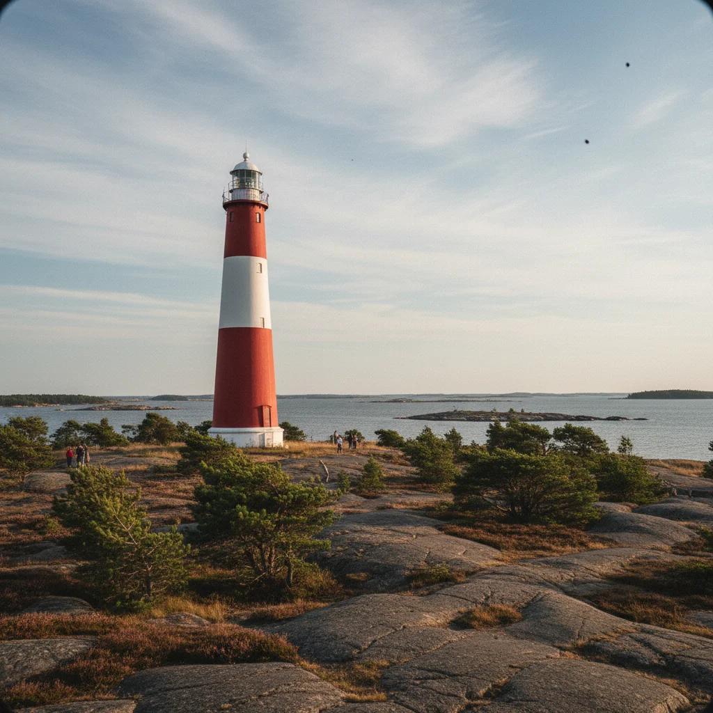 Leuchtturm Landsort auf der Insel Öja in Stockholms südlichen Schären