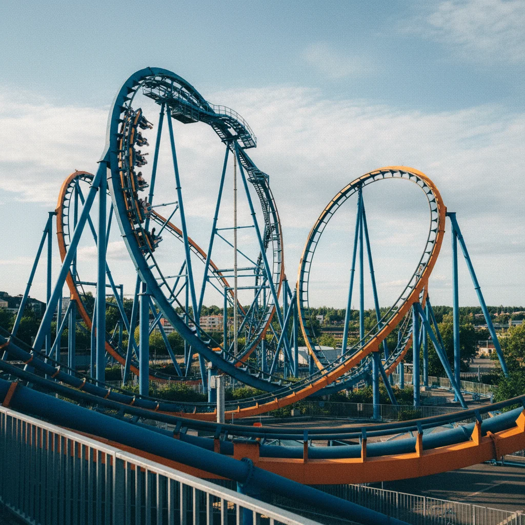 Achterbahn Helix im Freizeitpark Liseberg in Göteborg