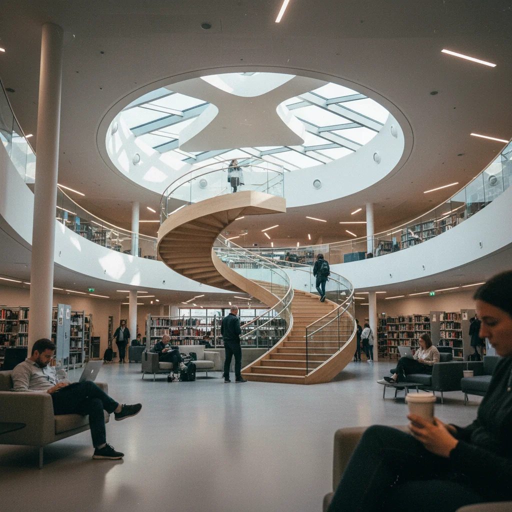 Die Zentralbibliothek Oodi in Helsinki von innen