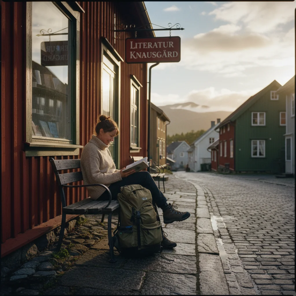 Modernes norwegisches Wohnviertel, das die bürgerliche Welt von Knausgårds Romanen repräsentiert
