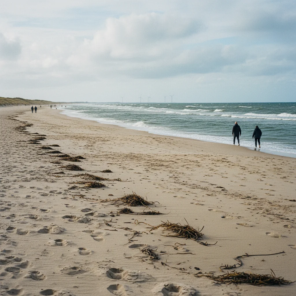 Breiter Sandstrand von Løkken mit Blick auf die Nordsee