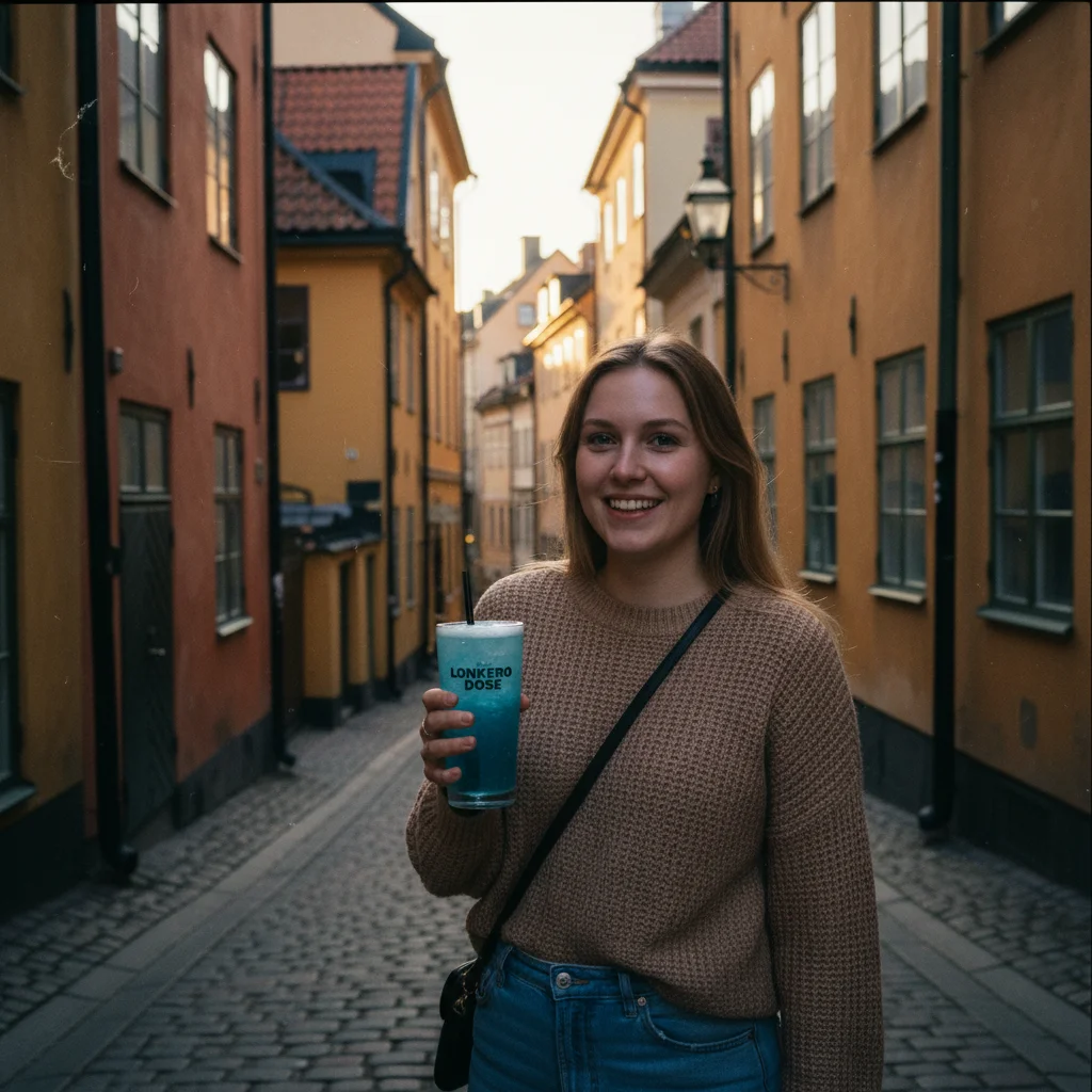 Lonkero-Dose auf einem sommerlichen Tisch in Finnland