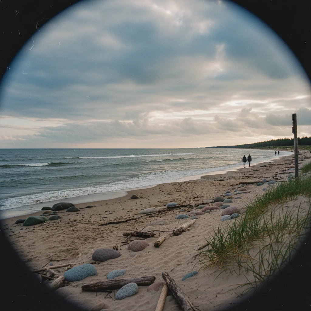 Lonkero-Getränk am finnischen Seestrand im Sommer