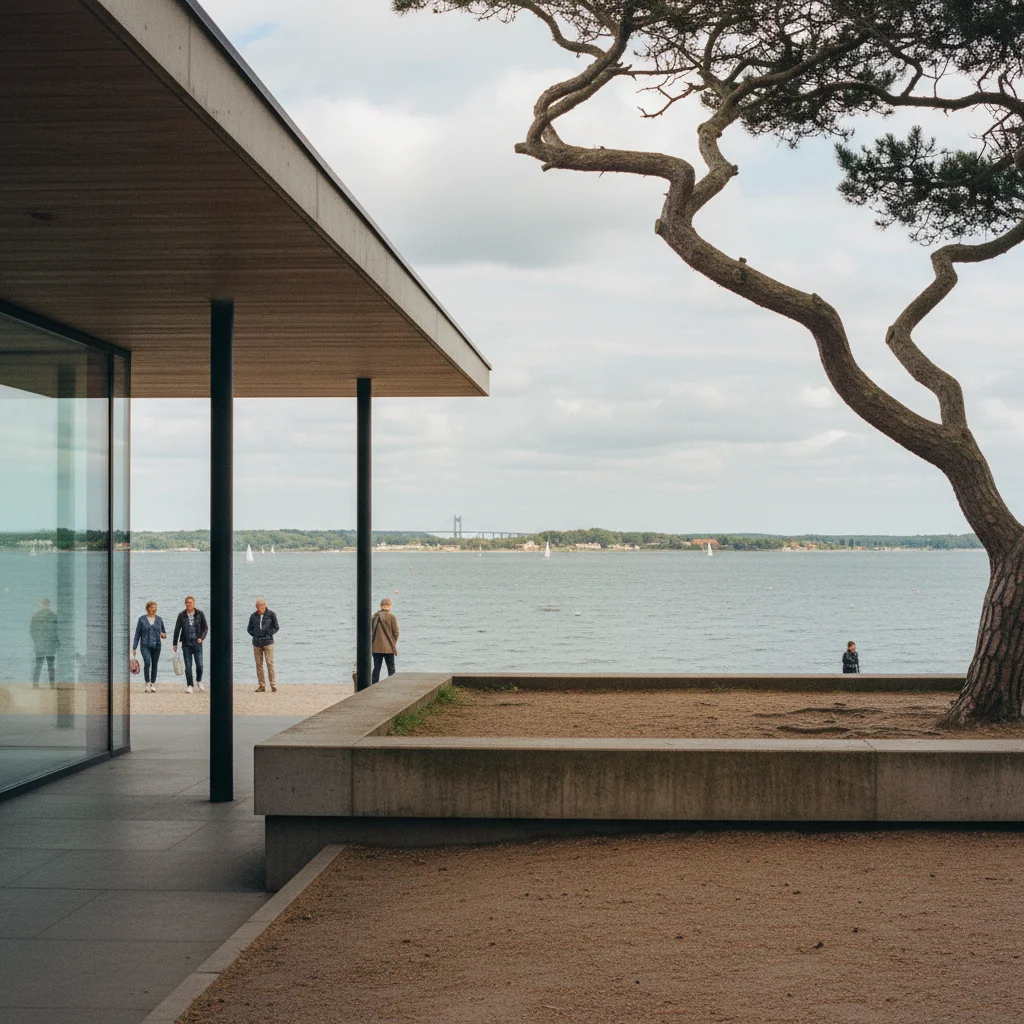 Blick vom Louisiana Museum über den Øresund zur schwedischen Küste