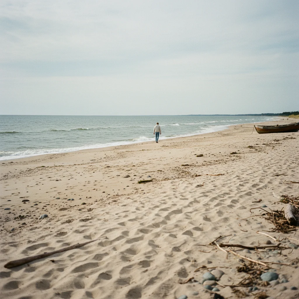 Ruhiger Sandstrand an der Südküste von Lyø