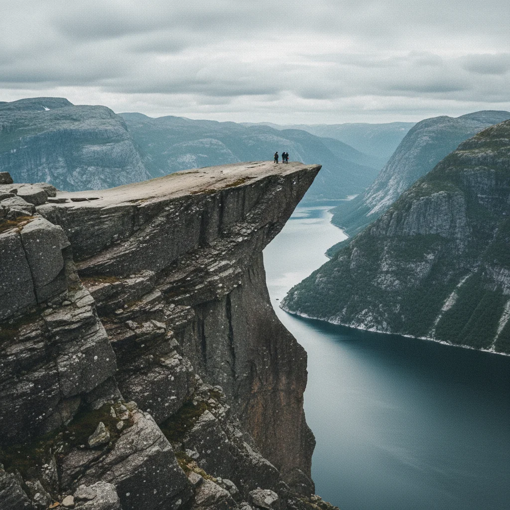 Der Preikestolen ragt 604 Meter über dem Lysefjord auf