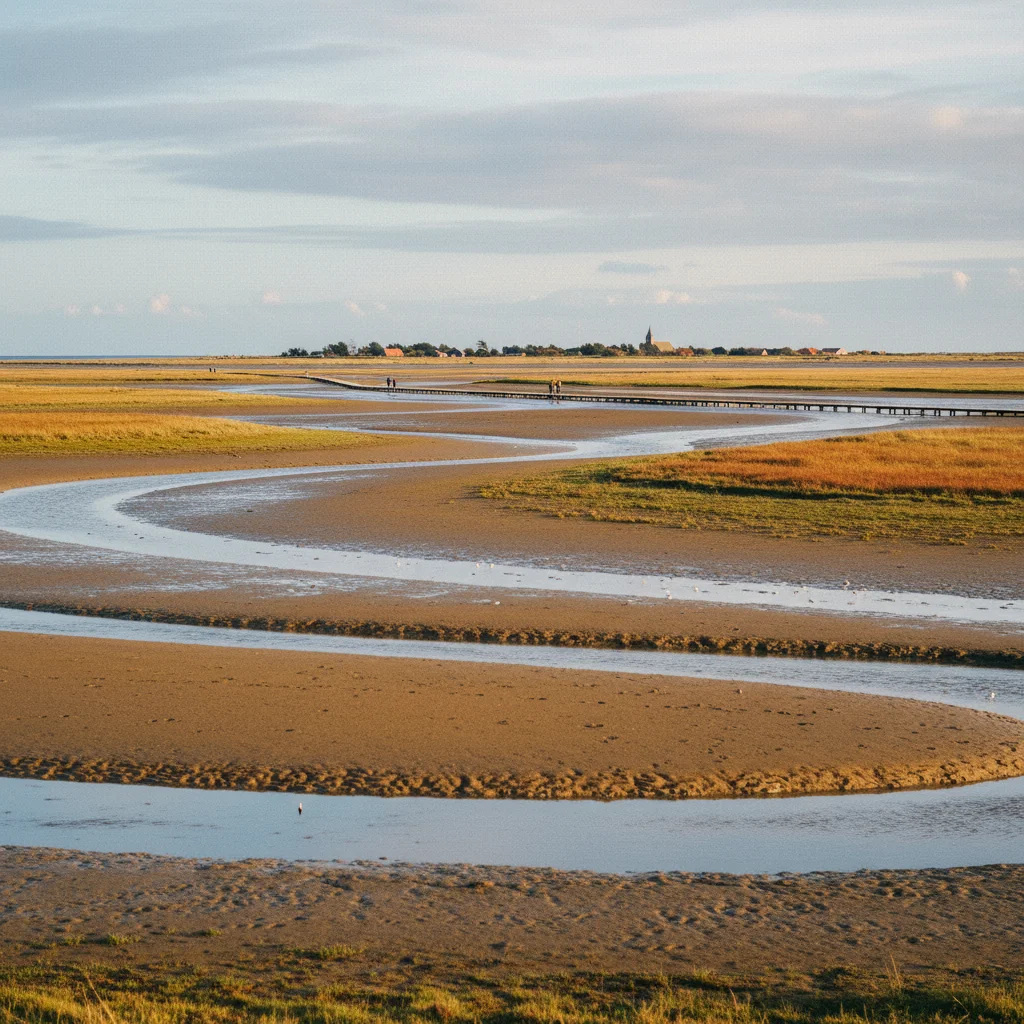 Wattlandschaft bei Ebbe rund um die Insel Mandø