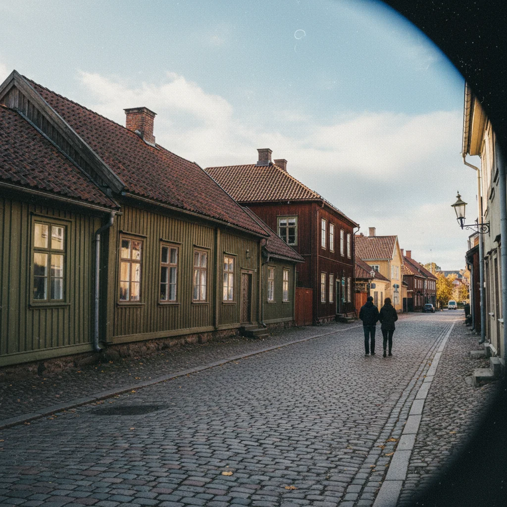 Holzhäuser und Gärten in Mariehamns Altstadt