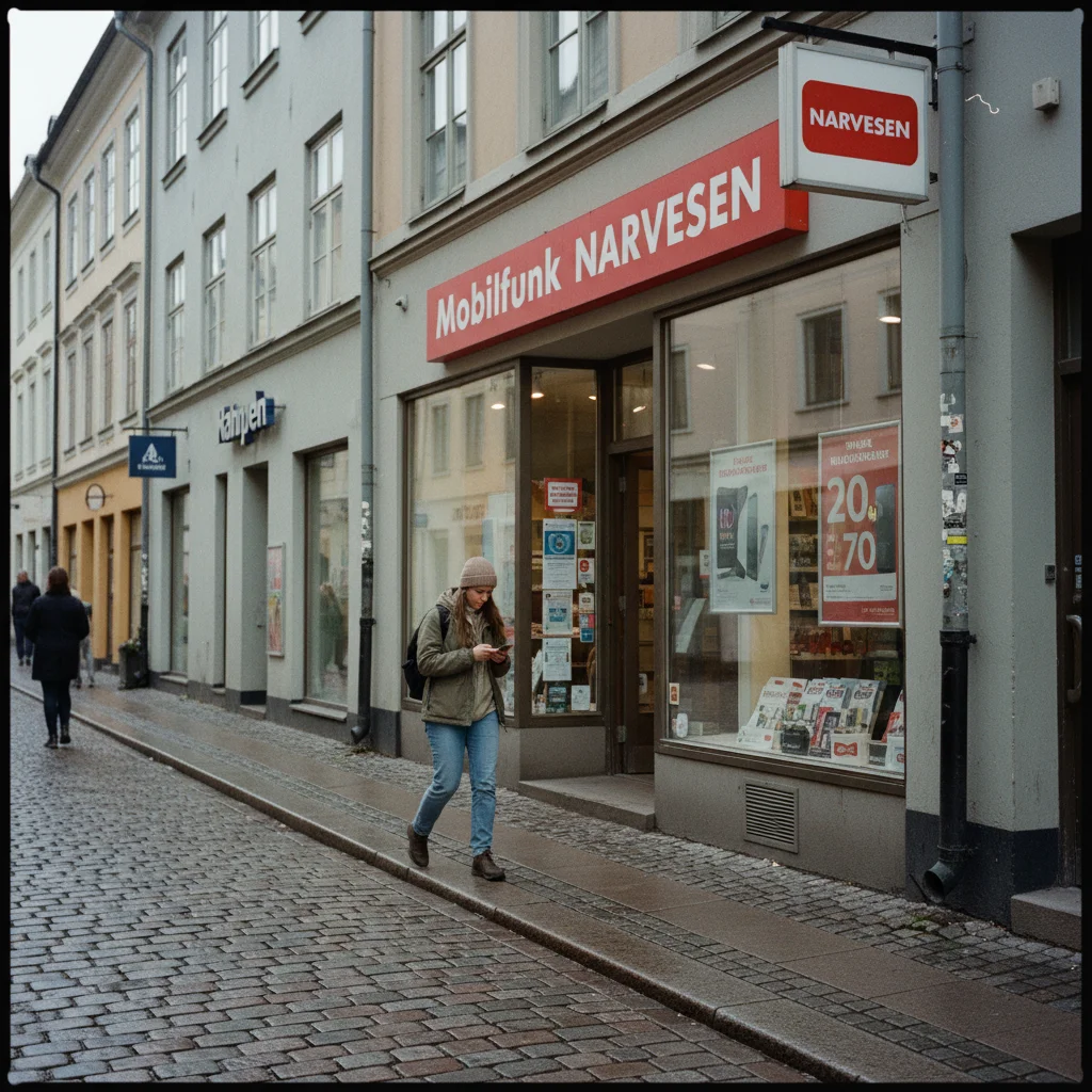 Narvesen-Kiosk in Norwegen, Verkaufsstelle für SIM-Karten