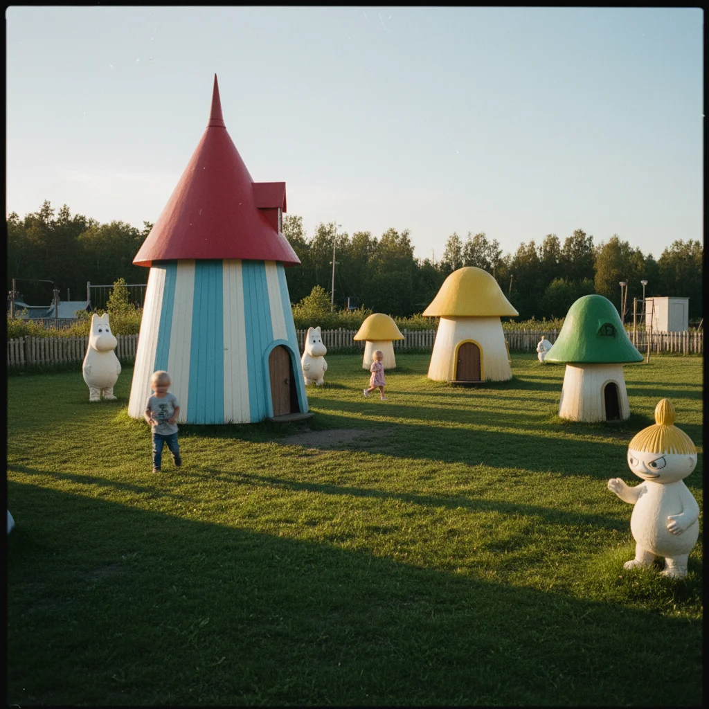 Kinder spielen und erkunden Moomin World