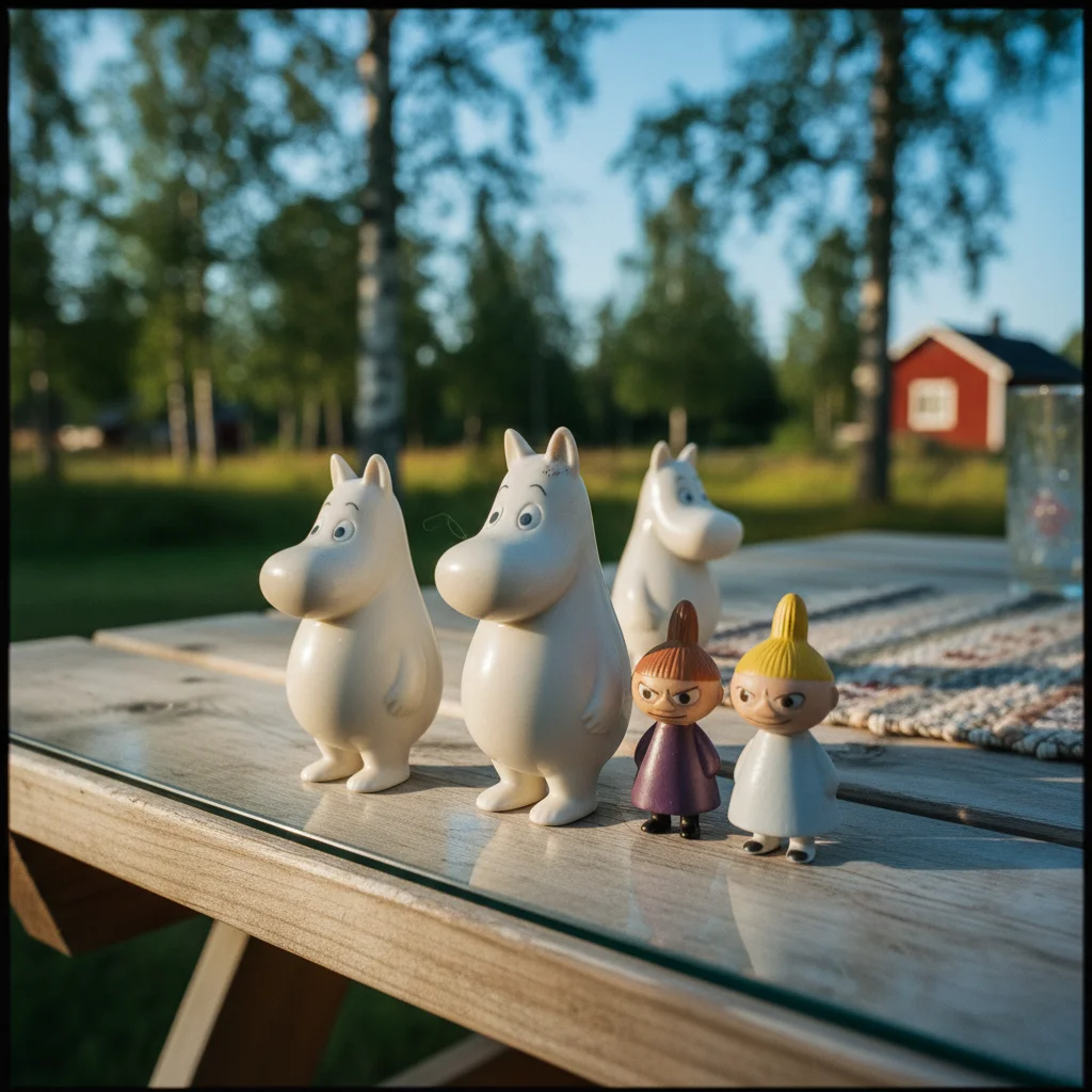 Mumin-Figuren in einer finnischen Ausstellung