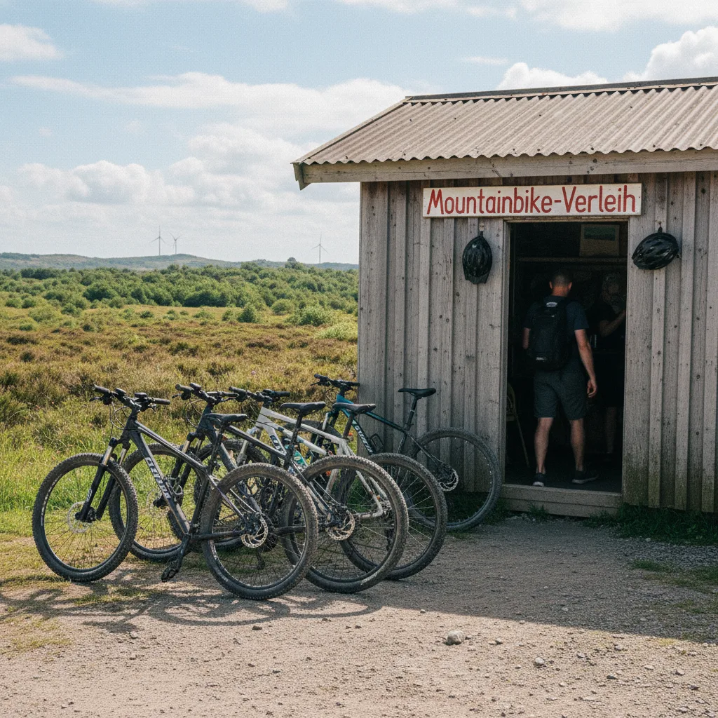 Mountainbike-Verleih mit Rädern verschiedener Größen in Dänemark