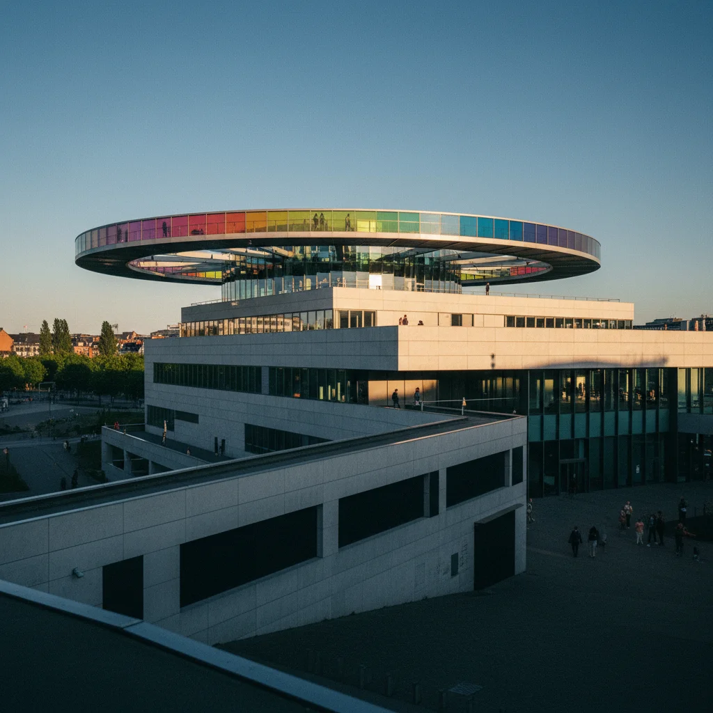 ARoS Kunstmuseum in Aarhus mit dem Regenbogenpanorama auf dem Dach