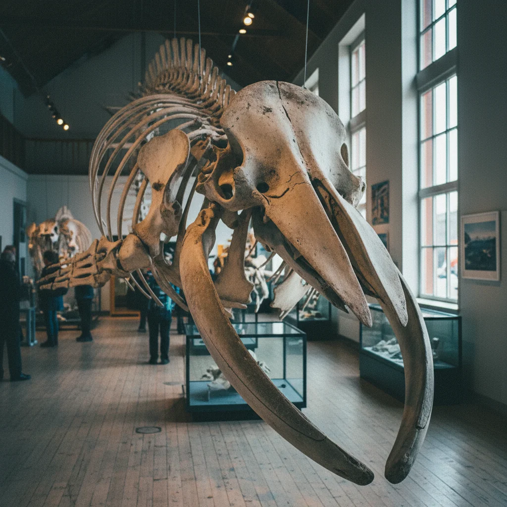 Walskelett im Húsavík Whale Museum an Islands Nordküste