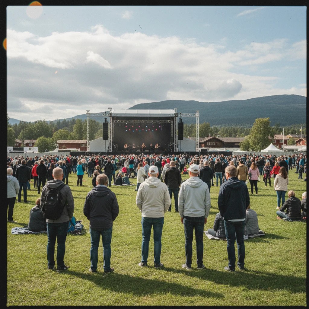 Musikfestival-Atmosphäre in Bergen, Norwegen