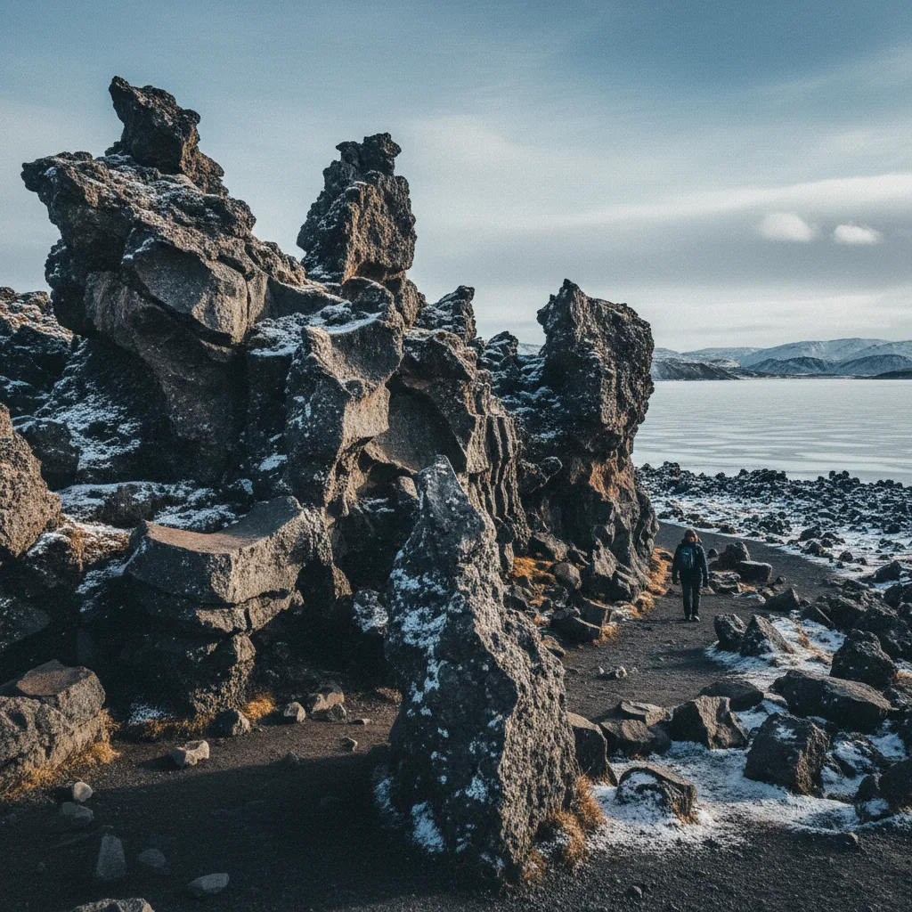 Bizarre Lavaformationen in Dimmuborgir bei Mývatn