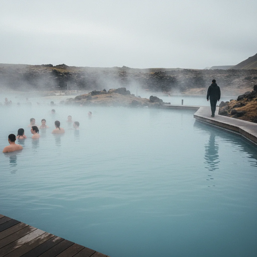 Mývatn Nature Baths in Nordisland mit dampfendem blauem Wasser