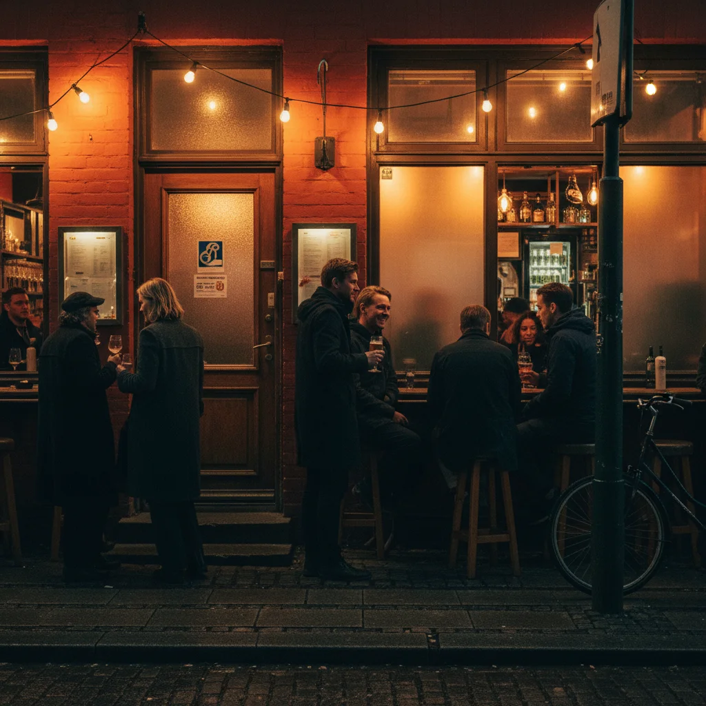 Barszene in Nørrebro bei Nacht
