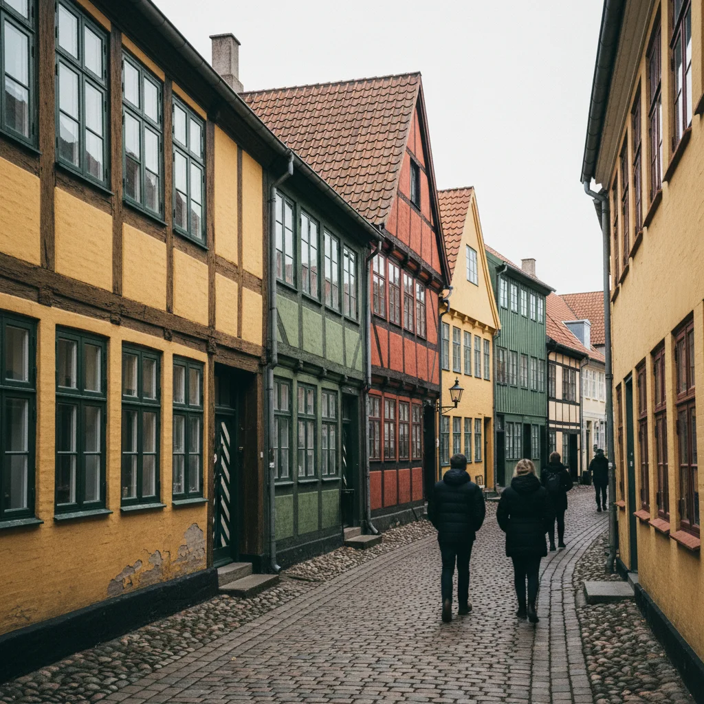 Historische Fachwerkhäuser in der Altstadt von Næstved