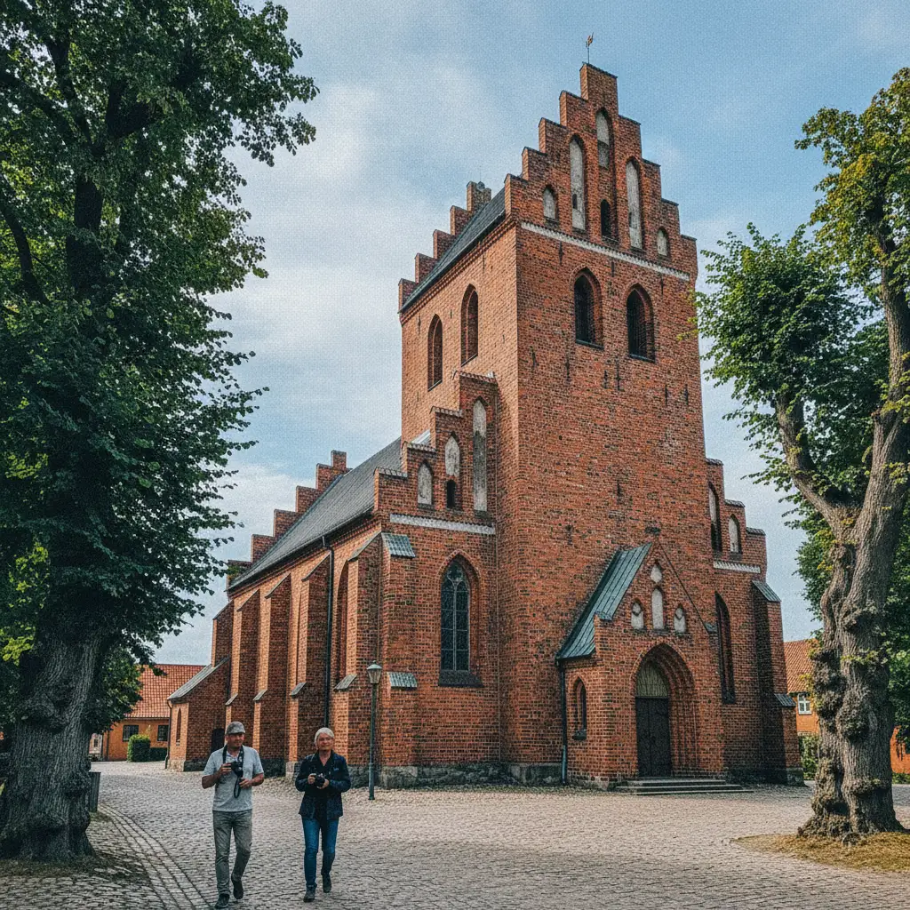 Die gotische Sankt Peders Kirke in Næstved mit ihrem markanten Backsteinturm