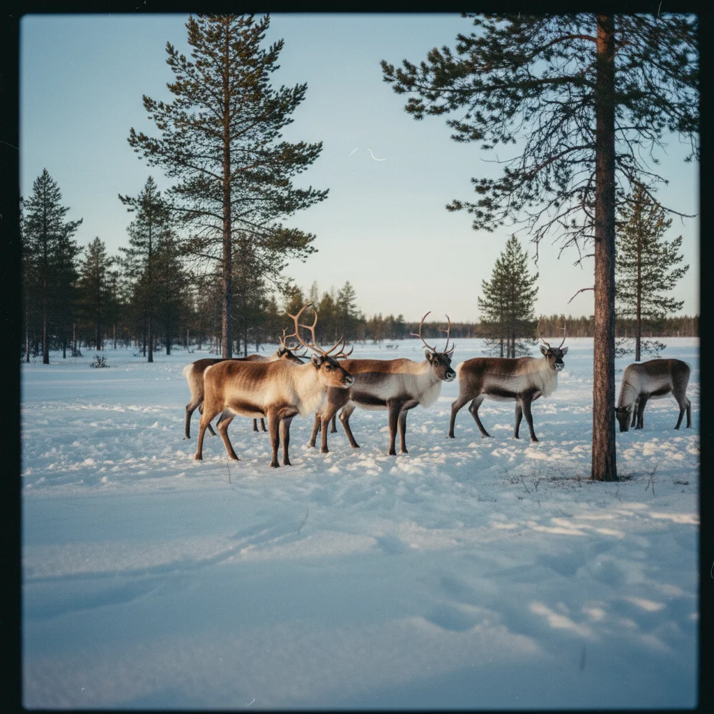 Rentiere in der nordfinnischen Tundra