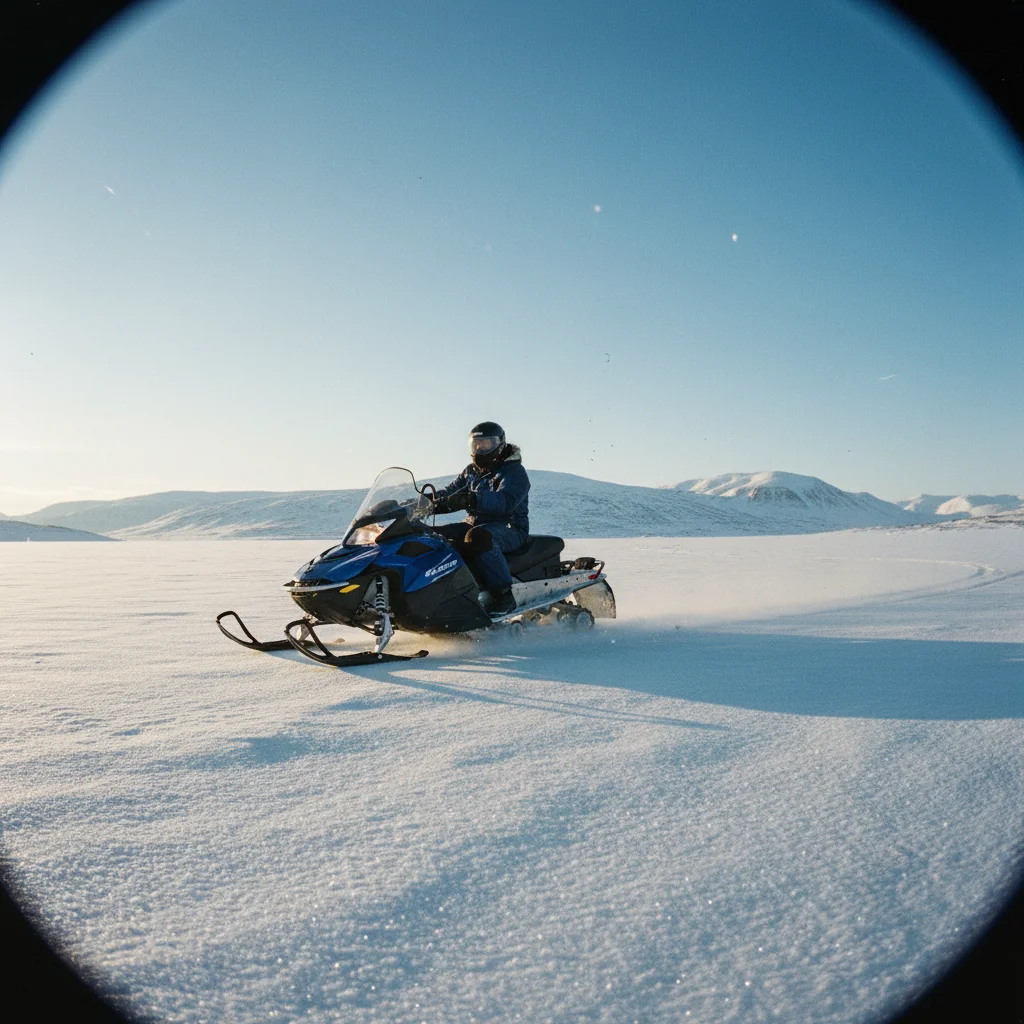 Schneemobiltour auf dem Weg zum Nordkap