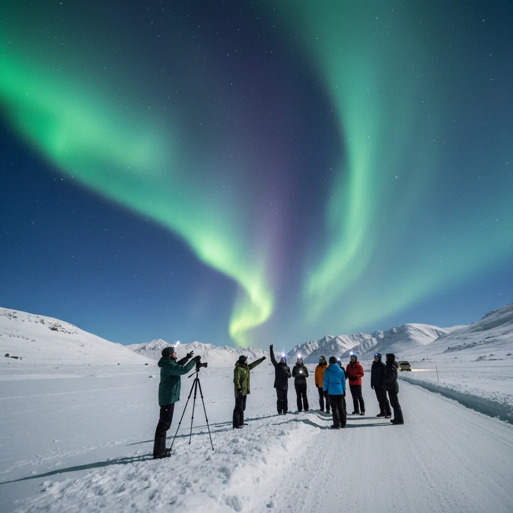 Geführte Nordlicht-Tour in der Winterlandschaft bei Tromsø