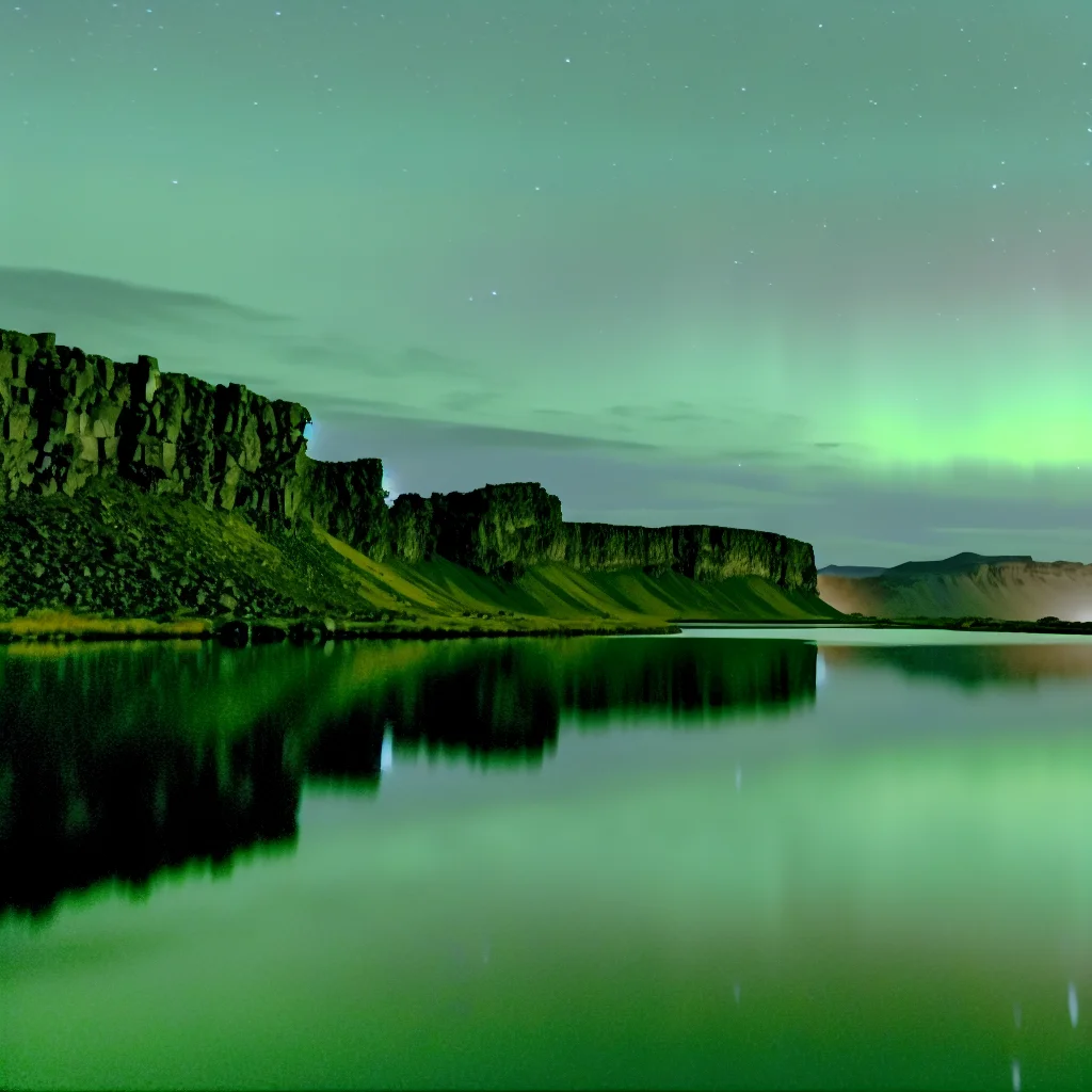 Nordlichter über dem Thingvellir-Nationalpark in Island
