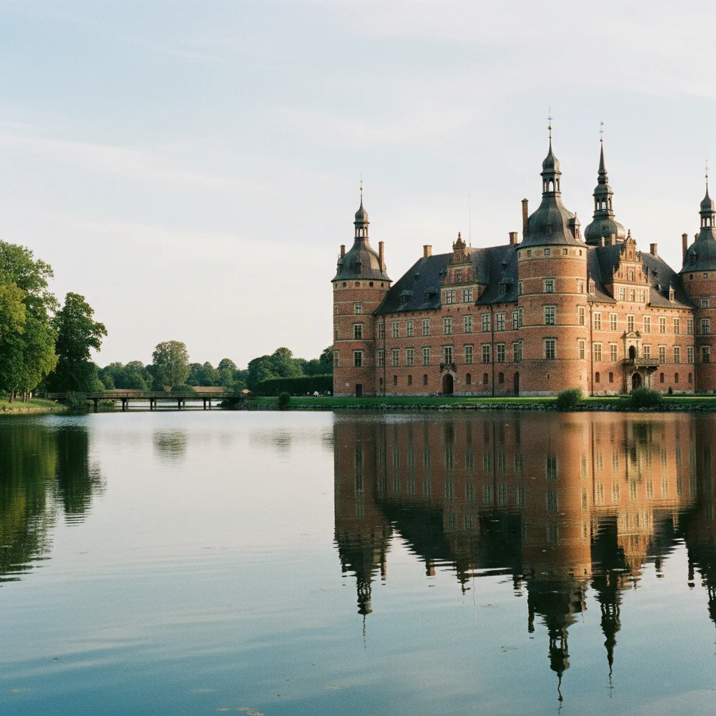 Frederiksborg Slot in Hillerød, Nordseeland, spiegelt sich im Schlosssee