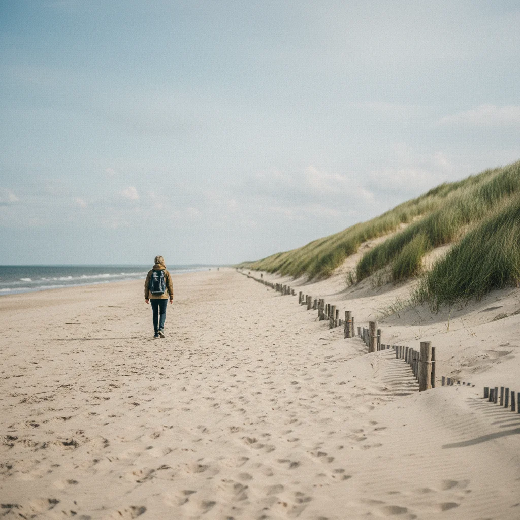 Sandstrand an der Nordküste Seelands mit Dünenlandschaft