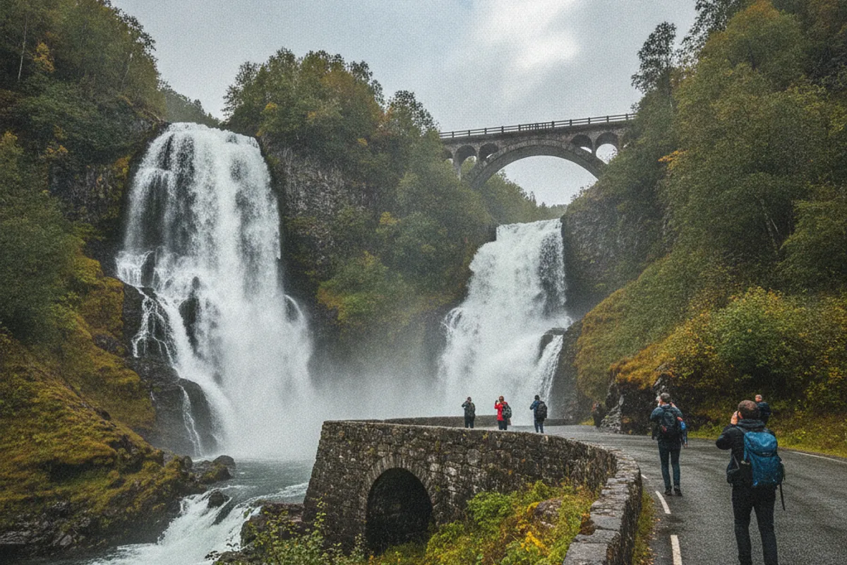 Latefossen Sehenswürdigkeit Norwegen