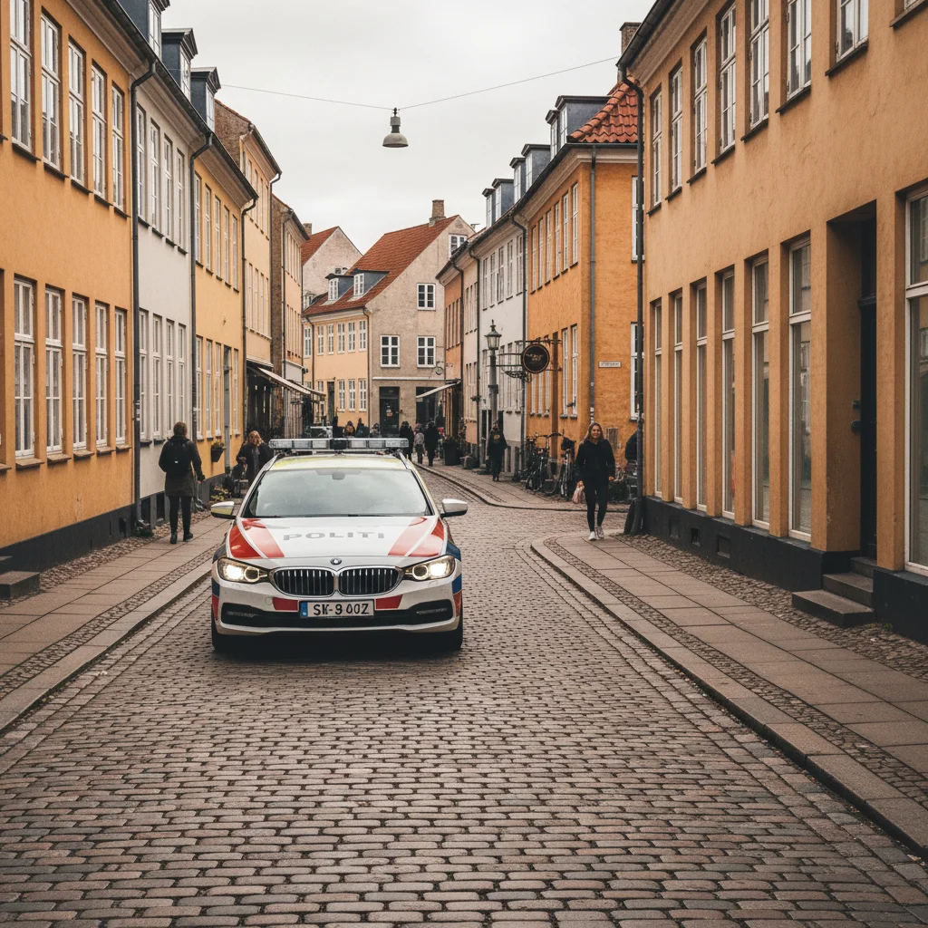 Dänischer Polizeiwagen auf einer Straße