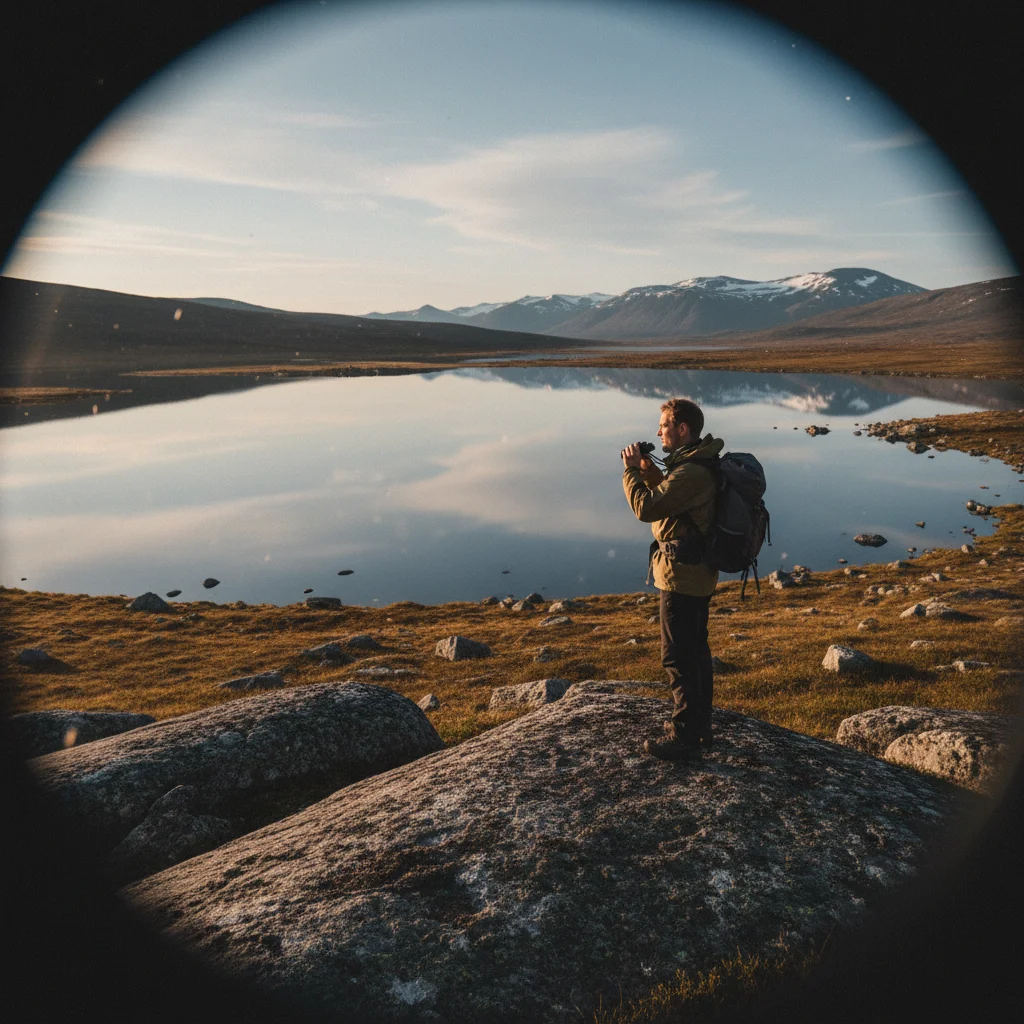 Klarer Bergsee auf der Hardangervidda mit Spiegelung