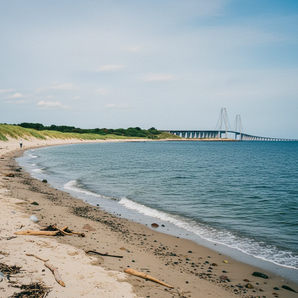 Strand bei Nyborg mit Blick auf den Storebælt