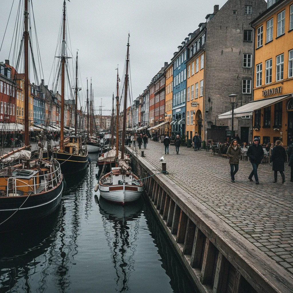Ausflugsboote und historische Segelschiffe am Nyhavn