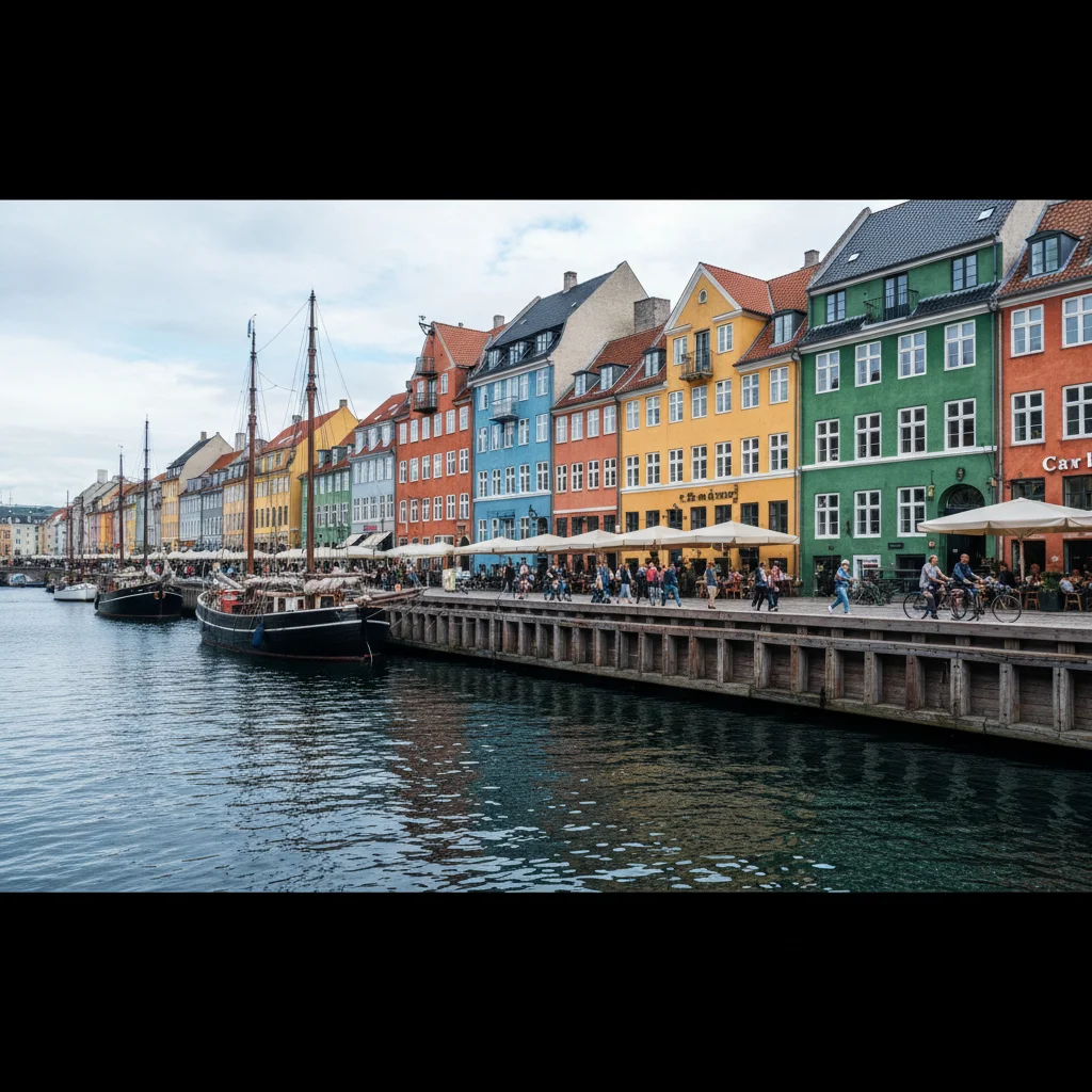 Die bunten Giebelhäuser am Nyhavn Kanal in Kopenhagen