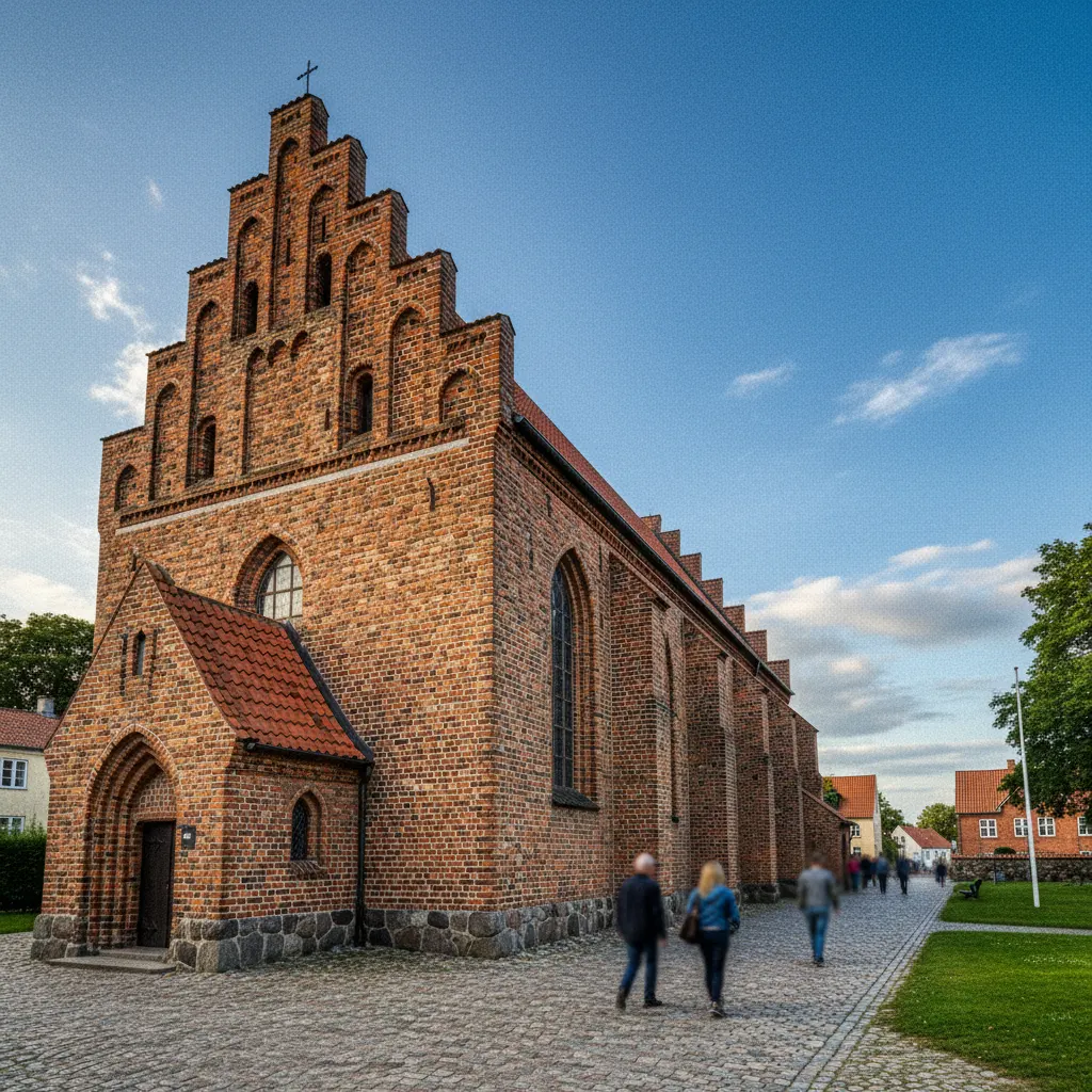 Die gotische Klosterkirche von Nykøbing Falster mit Backsteingiebel