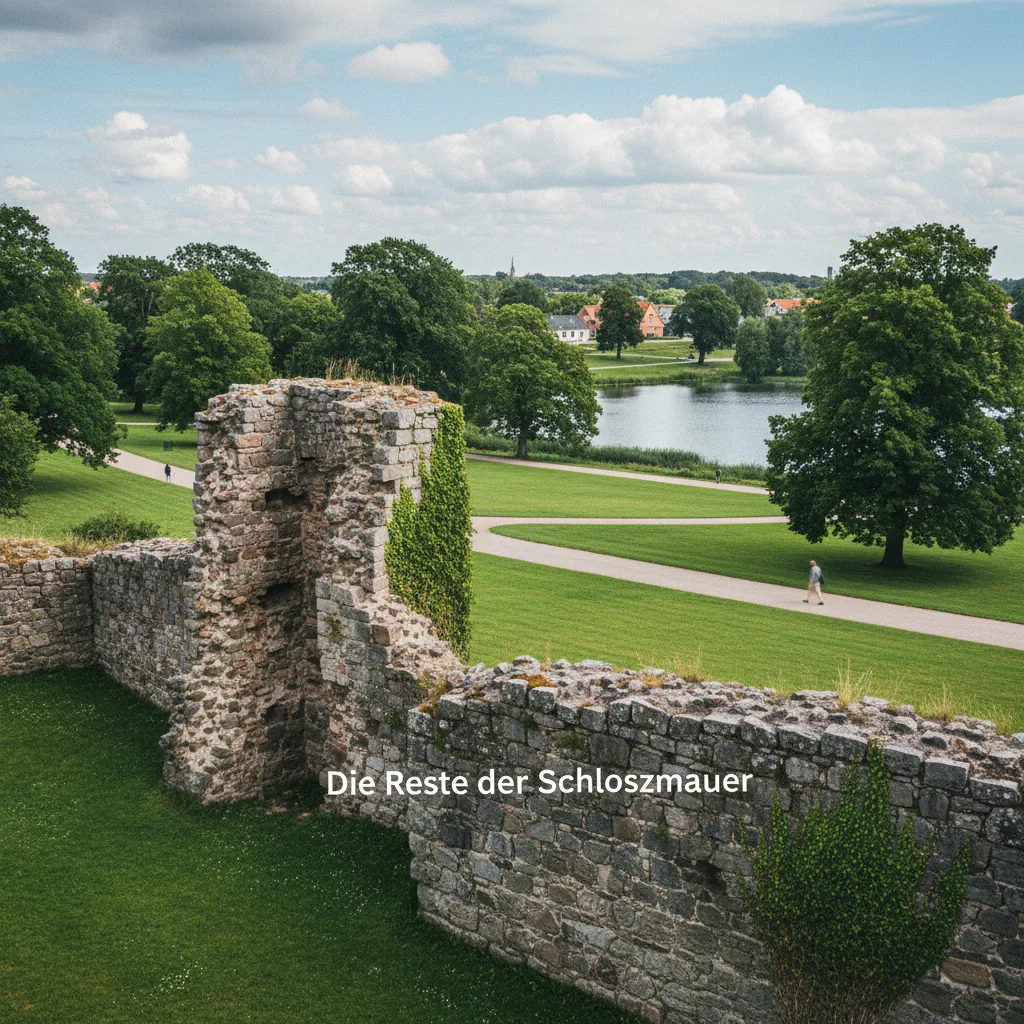 Die Reste der Schlossmauer und der Schlosspark in Nykøbing Falster